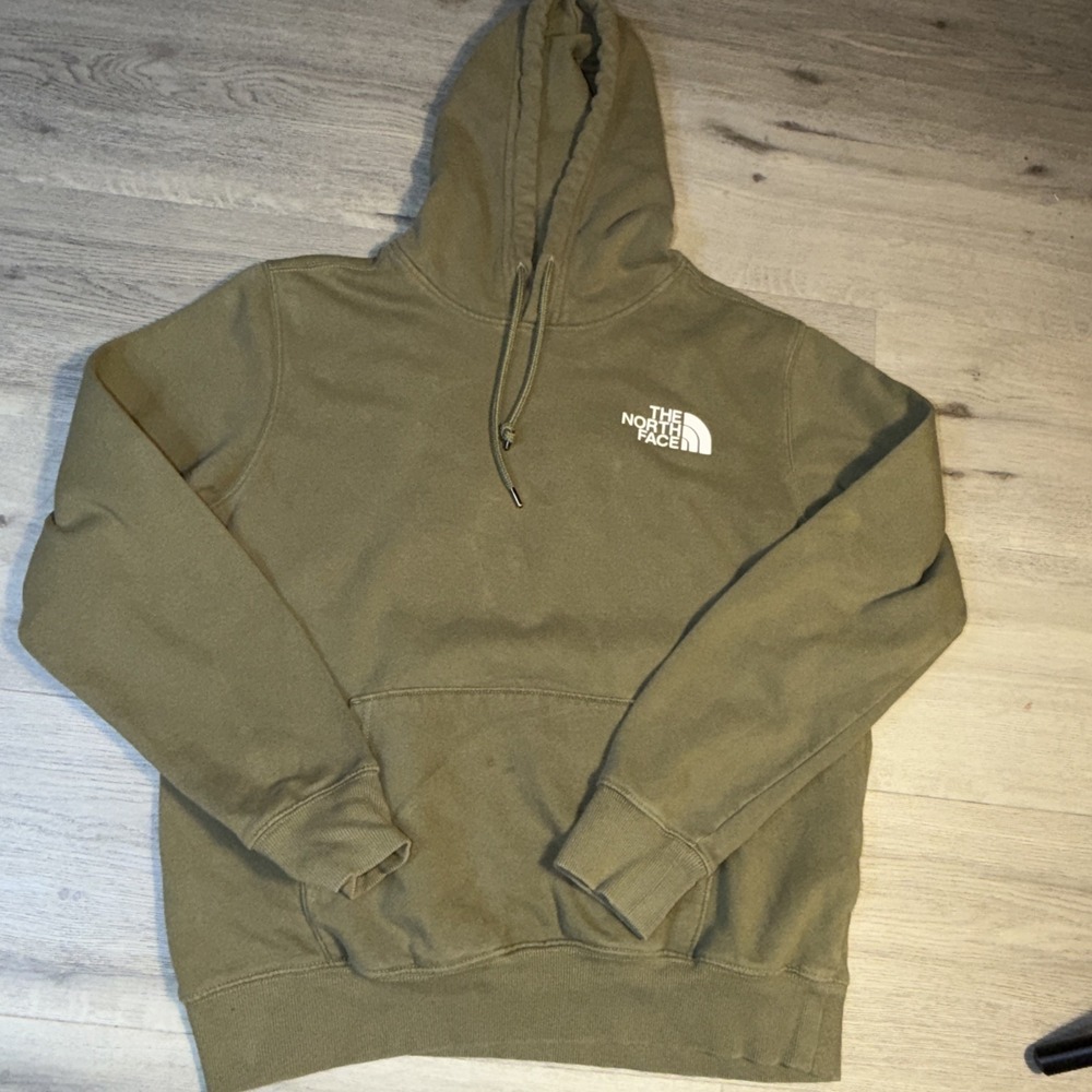 The North Face Logo Hoodie Men's M‎ Olive Green Pullover - Picture 2 of 8